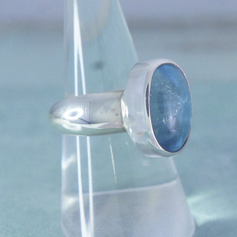 blue topaz custom ring on display at IndiviJewel jewellery store Cairns