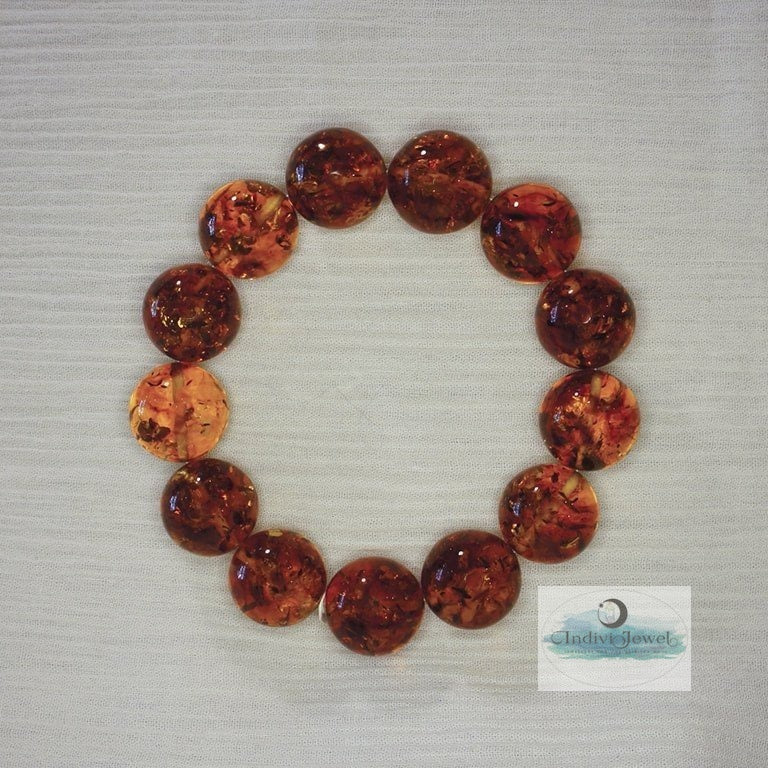 top view of amber stretch handmade bracelet by IndiviJewel Cairns jewellery store